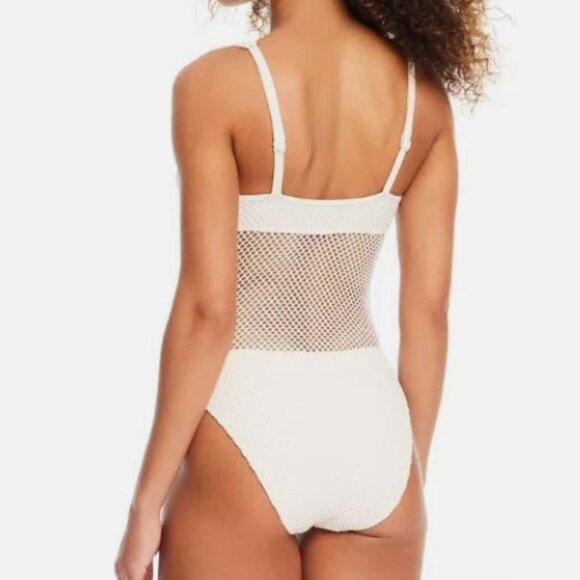 NWT! Sanctuary White Sand Crochet One Piece Swimsuit NEW! - Picture 2 of 4